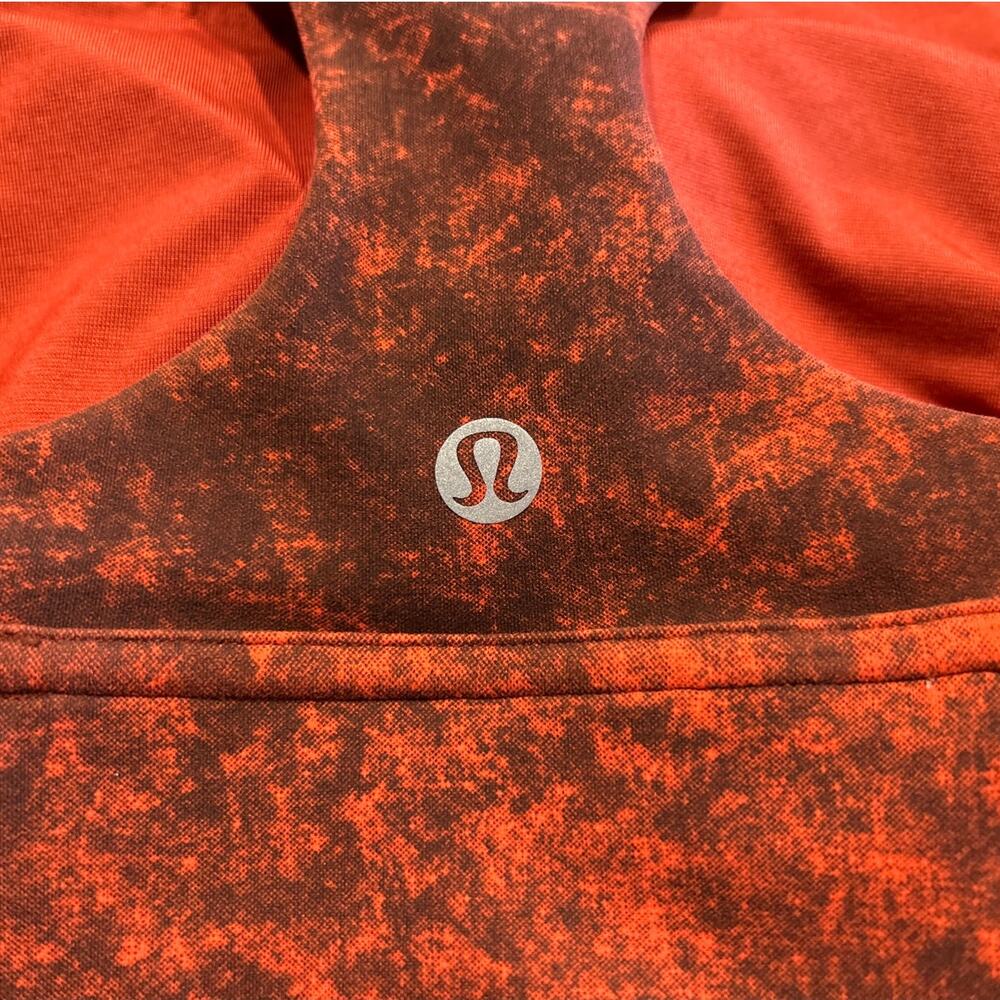 Lululemon Sports Bra Thick Band Scoop Neck, Orange Acid Wash, Women's Size 2 - Picture 3 of 4